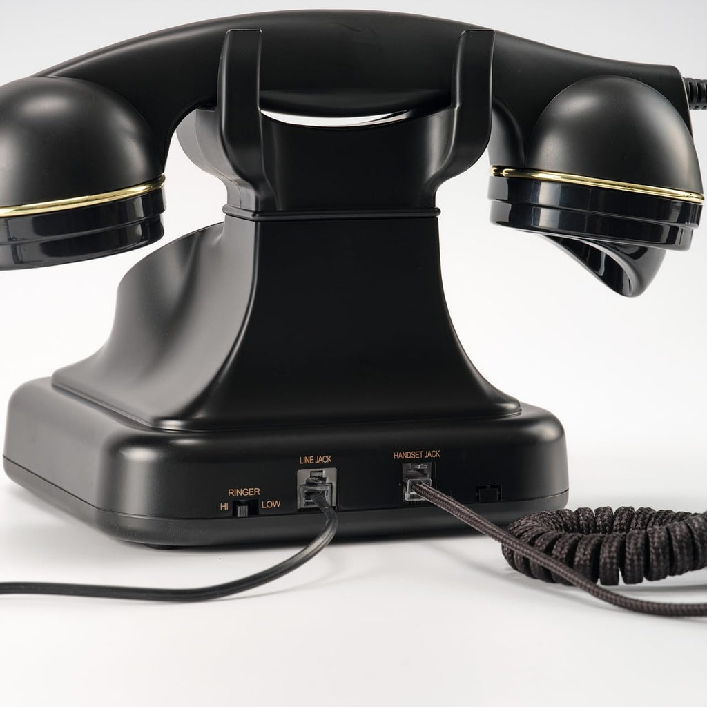 Sung CHY Retro Landline Telephone with Ringer Control, Redial, Black T836