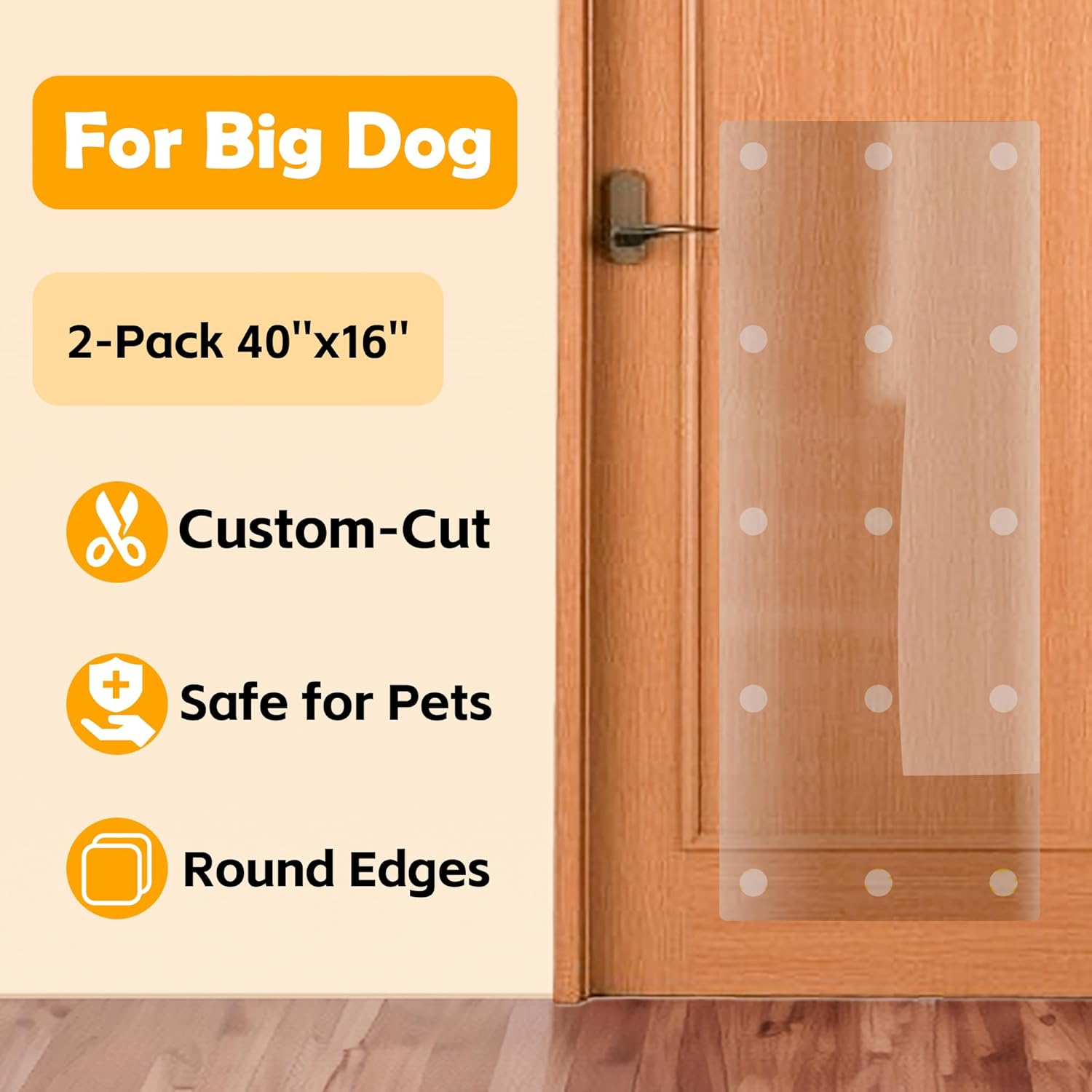 Heavy Duty Door Protector from Dog Scratching, PVC Anti Scratch Furniture Protector, 2-Pack 40" x 16" E61716