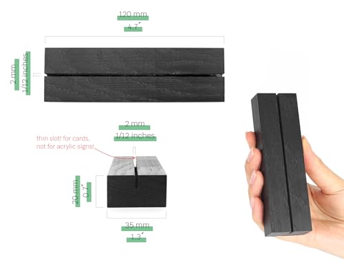10 Pack Wood Place Card Holder - Black Wooden Table Number Stands for Wedding & Birthday E2171