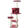 Armarkat Real Wood Cat Tower, Ultra thick Faux Fur Covered Cat Condo House A6902B, Burgundy