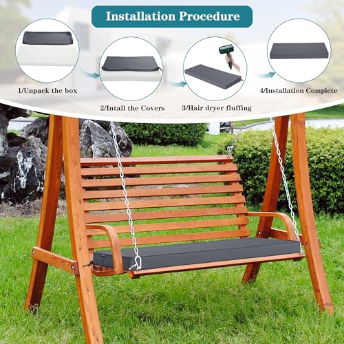 Outdoor Bench Cushions 59 x 18 Inch Waterproof Navy Patio Seat Pad X28138