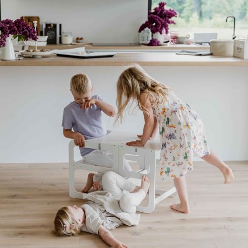 Kitchen Tower Montessori Foldable Step Helper for Children, Black I961