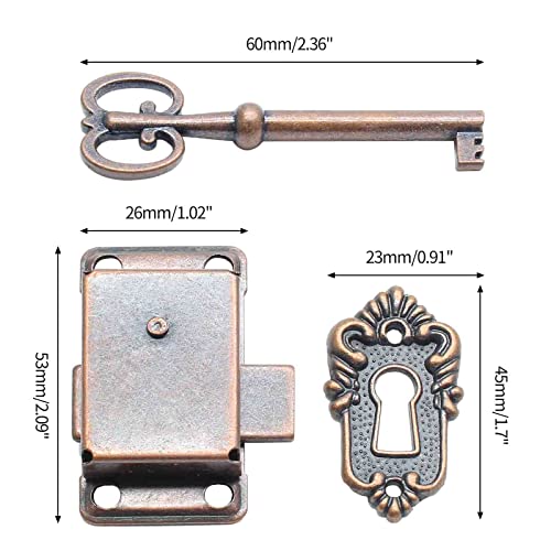 Antique Bronze Cabinet Lock with Key and Mounting Screws Y945