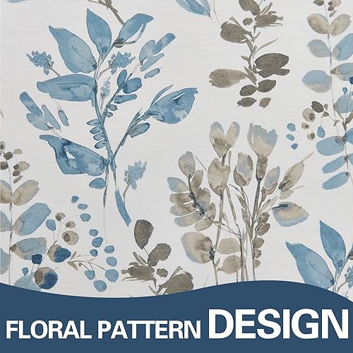 Taupe Curtains 63 Inch Semi Sheer Light Filtering Floral Grommet 2 Panels K731