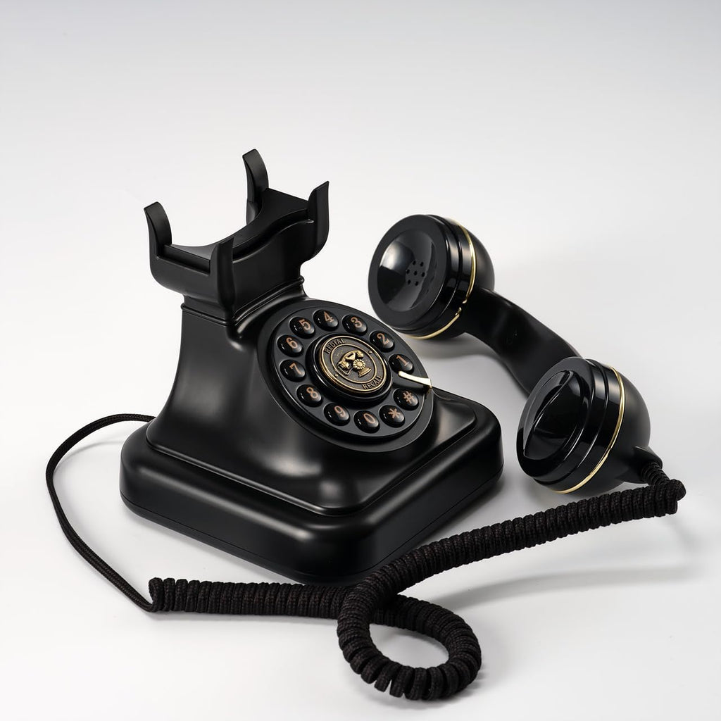 Sung CHY Retro Landline Telephone with Ringer Control, Redial, Black T836