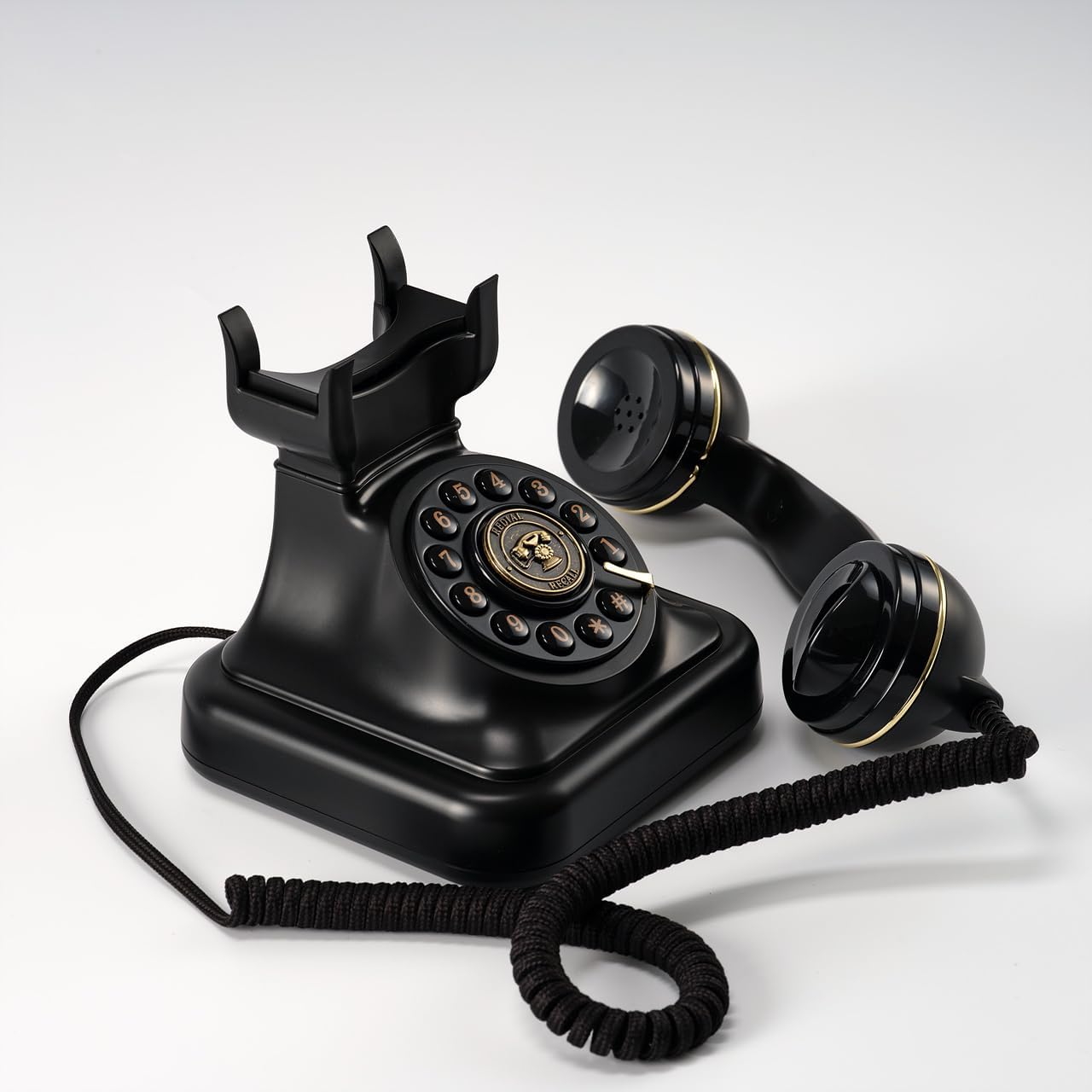 Sung CHY Retro Landline Telephone with Ringer Control, Redial, Black T836