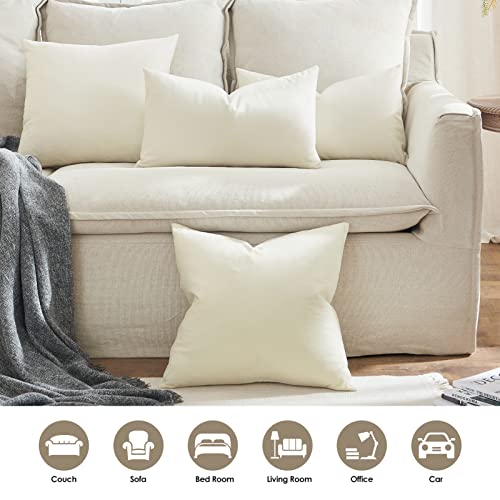 Homelike Moment Throw Pillow Covers Pack of 2, 22x22 White Velvet with Invisible Zipper J564576