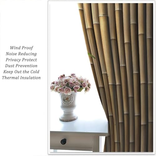 Bamboo Curtains Blackout Window Drapes for Bedroom Living Room 52"W x 84"L X100905