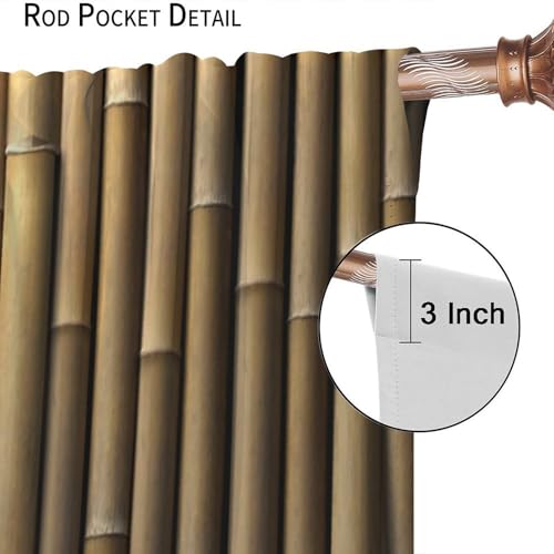 Bamboo Curtains Blackout Window Drapes for Bedroom Living Room 52"W x 84"L X100905