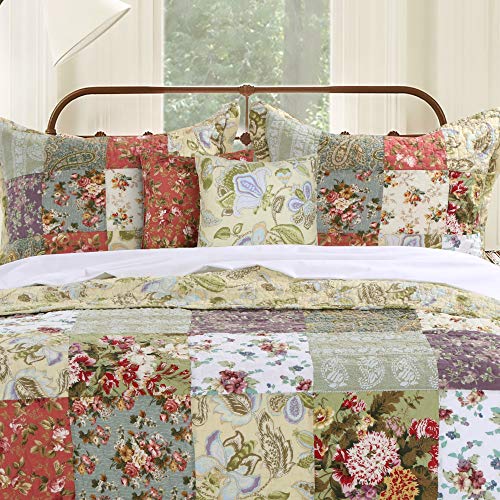 Greenland Home Blooming Prairie Quilt Set, Full/Queen, 3 Piece E36418
