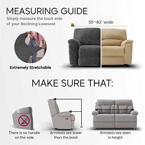 PAULATO BY GA.I.CO. Recliner Sofa Cover - Stretch Polyester Slipcover - Blue Z947