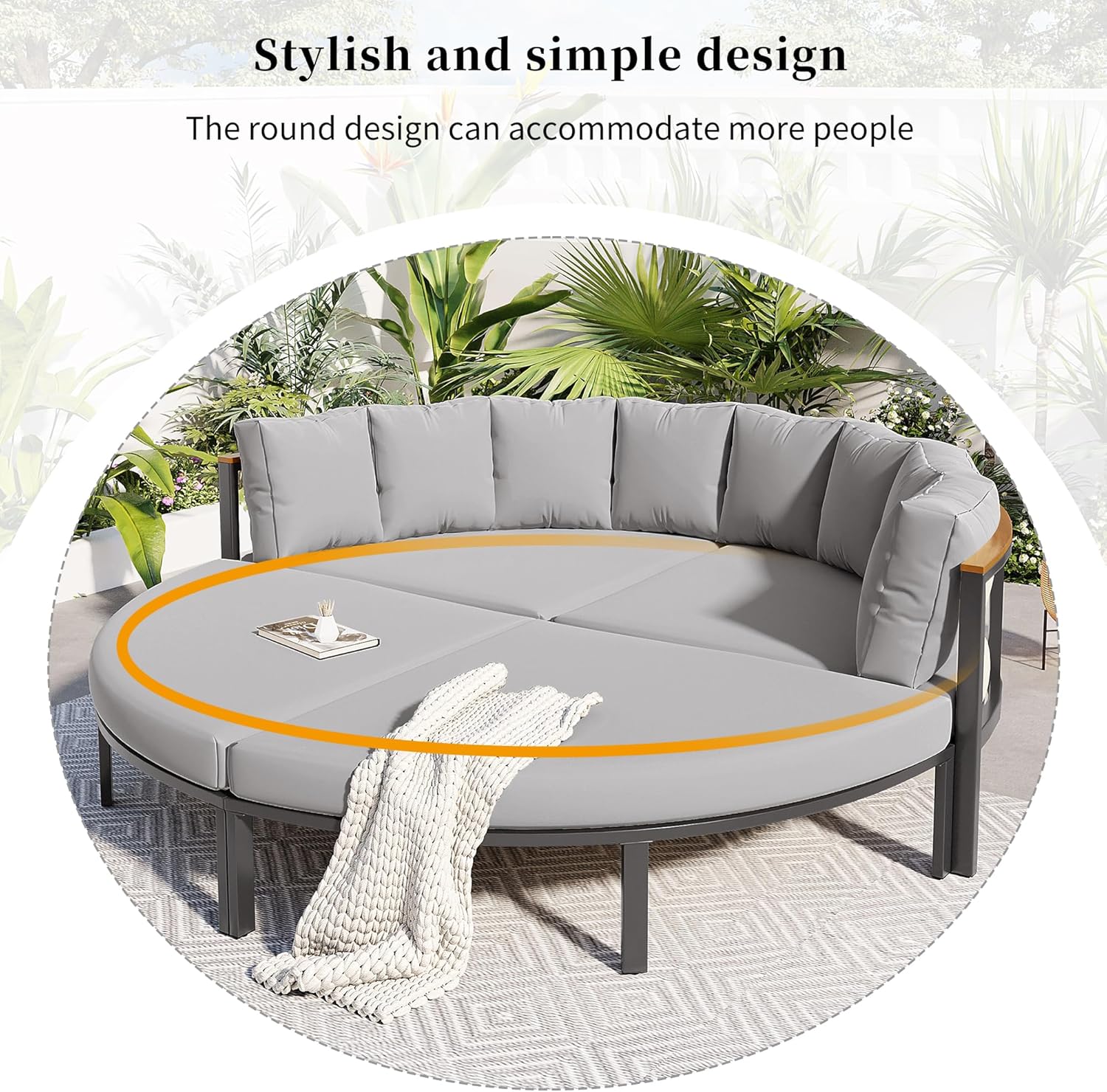 ROOMTEC U-style Sleeper Sofa Bed Convertible Futon Couch, Grey Z75576