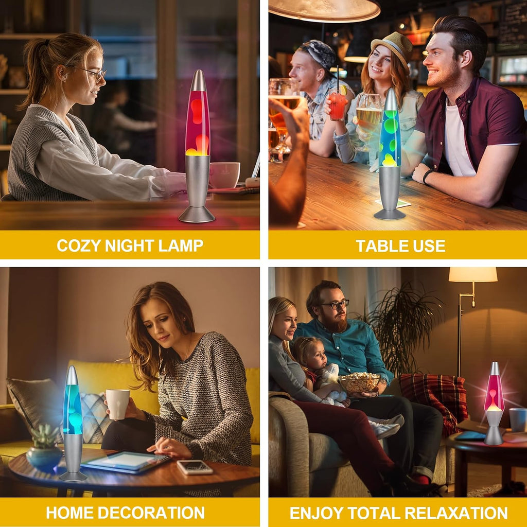 16-Inch Blue Lava Lamp with Yellow Wax for Home Decor H519374
