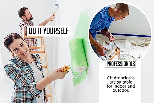 Canvas Drop Cloth for Painting 20 x 20 Feet, Pure Cotton, Double Stitched Edges I122920