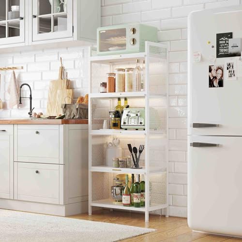 5 Shelf White Storage Cabinet with Door W345
