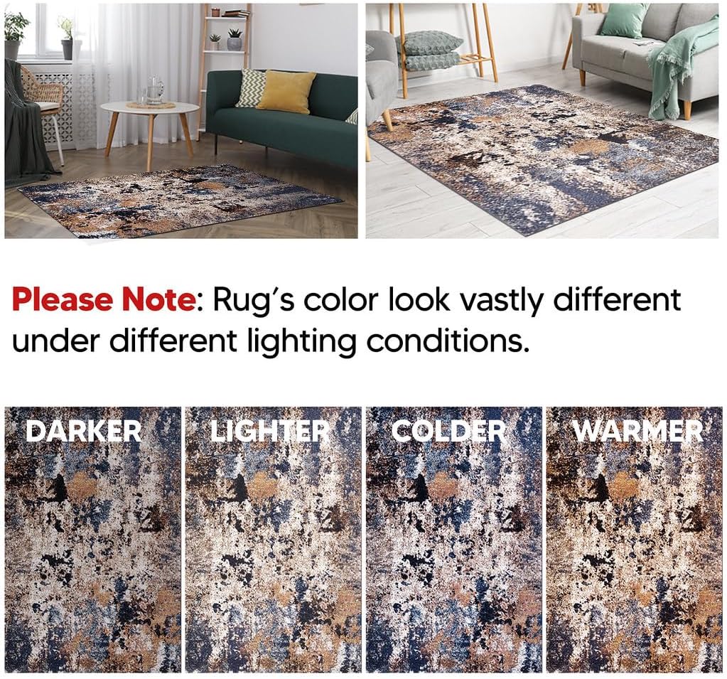 Keen Home Design Area Rug 6x9 Non-Shedding Abstract E7135