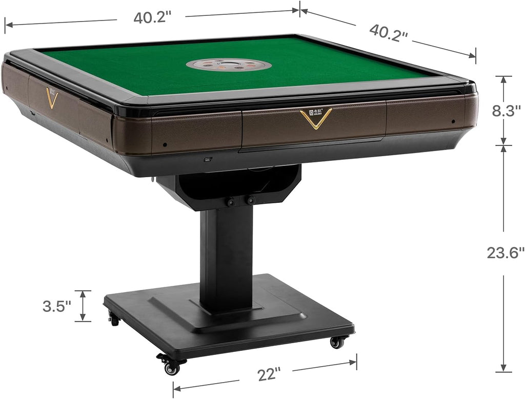 Folding Automatic Mahjong Table with Wheels, 2 Sets of Tiles B455