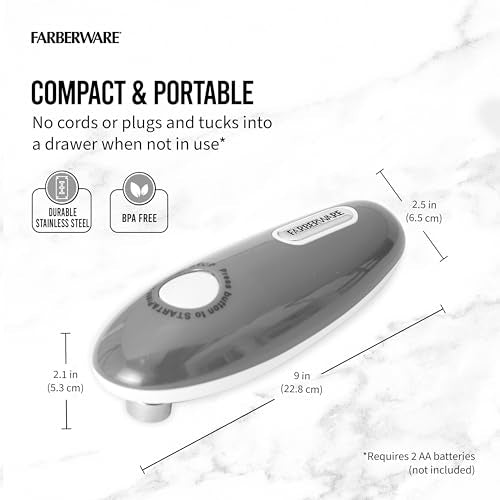 Farberware Hands-Free Automatic Can Opener for Any Size Can, Aqua Z77861