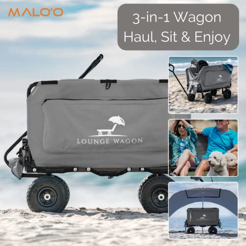 Lounge Wagon 3-in-1 Convertible Beach Cart with Cargo Net J798
