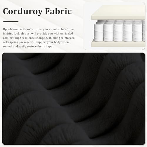 Modern Minimalist Cloud Sectional Sofa with Ottoman, Beige B675661