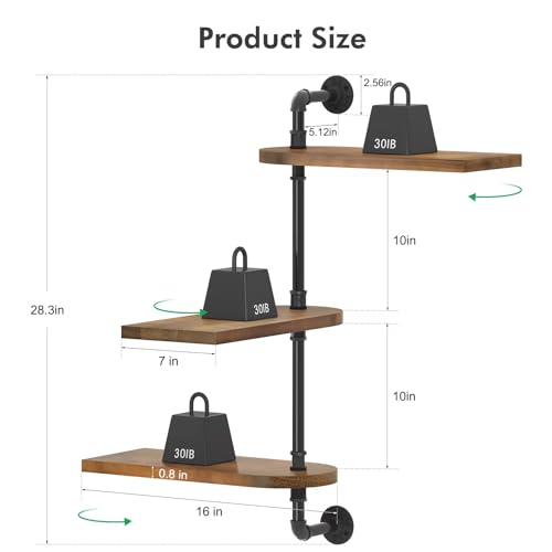 3-Tier Rotating Window Plant Shelf, Wooden Indoor Plant Stand M610