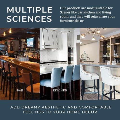SearchI Waterproof PU Bar Stool Covers Set of 2, Removable Washable, for Kitchen Dining K417470