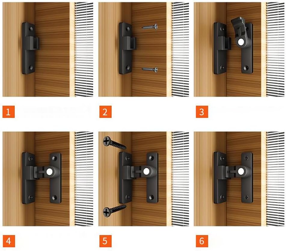 90 Degree Barn Door Lock Latch Glow Black Zinc Alloy I42573