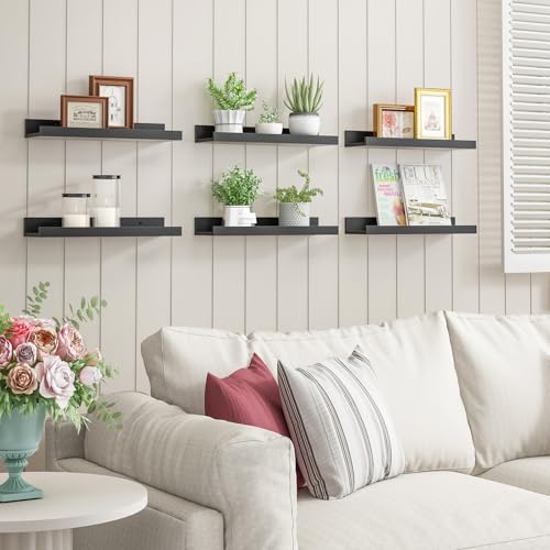 Fixwal Floating Shelves Set of 8, Rustic Brown V55231