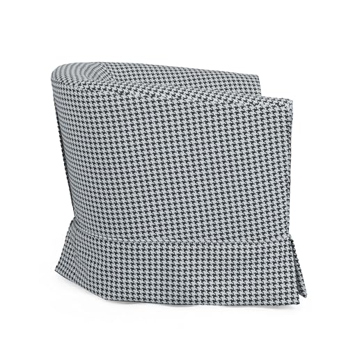 Christopher Knight Home Cecilia Modern Swivel Club Chair, White/Blue Stripe Q550