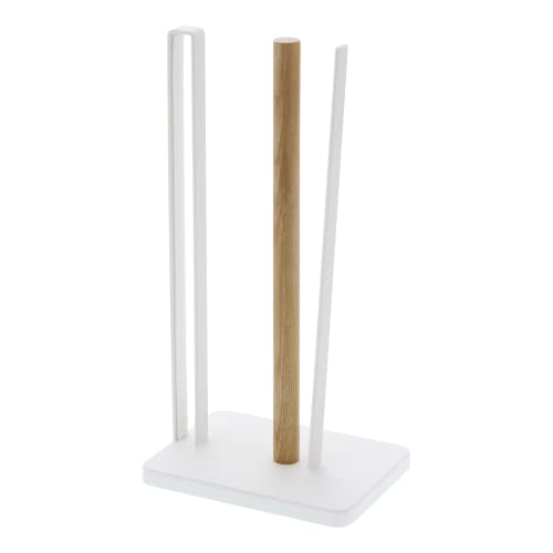 YAMAZAKI Home Rolling Slim Bathroom Utility Cart with Handle - White A514