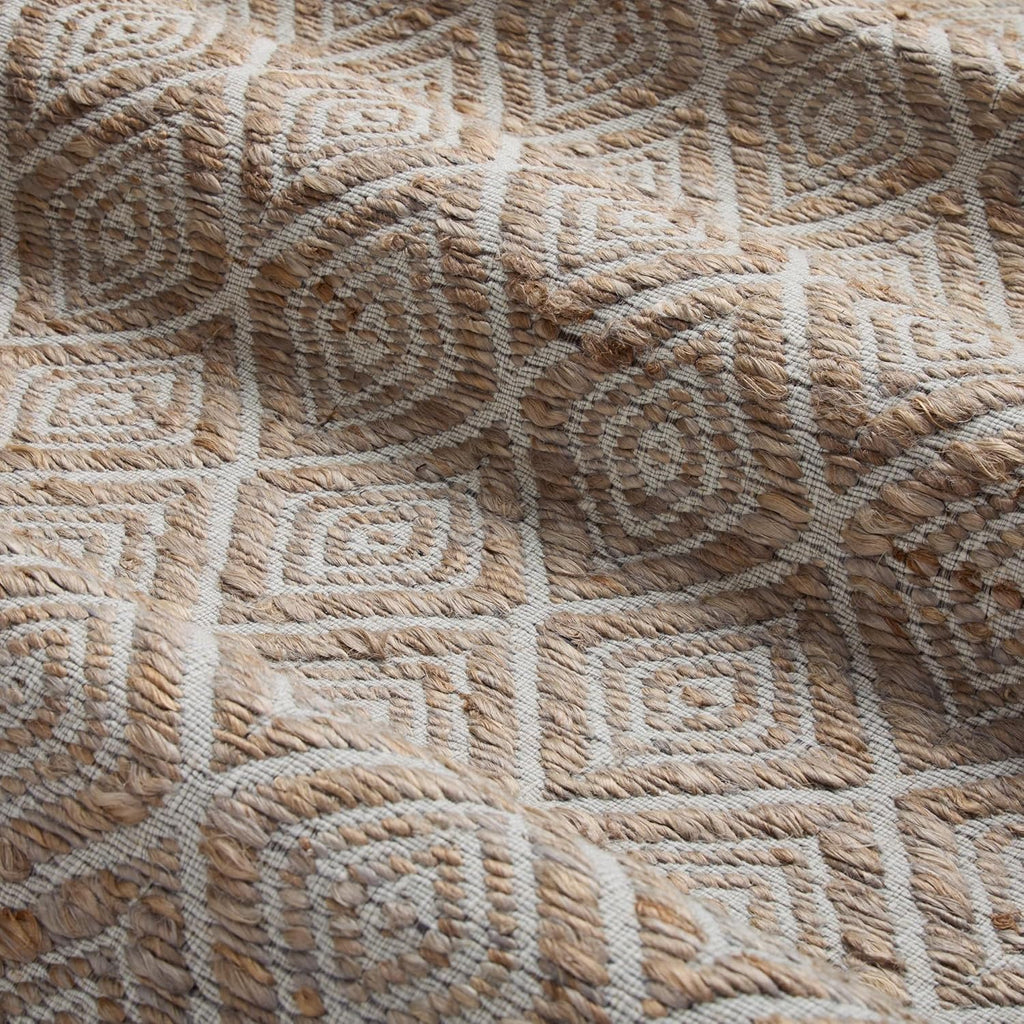 TOWN & COUNTRY TERRA Nalani Textured Diamond Hand-Knotted Jute Area Rug, Brown, 6'x9' Y381