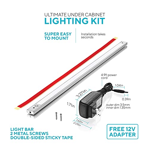 Phonar 36 inch LED Under Cabinet Light with Motion Sensor, Plug In Hardwired, Cold White X986