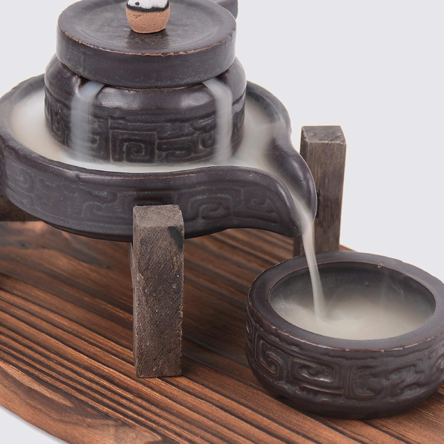 Handmade Ceramic Backflow Incense Holder for Home Office Decor M1571