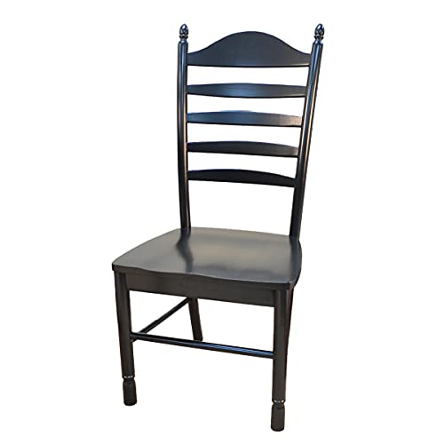 Carolina Living Whitman Transitional Ladder Back Dining Room Accent Chair for Kitchen Table, Dining Room Table or Side Seating, Antique Black