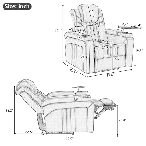 FANYE 360 Degree Swivel Upholstered Armchair, Grey H378