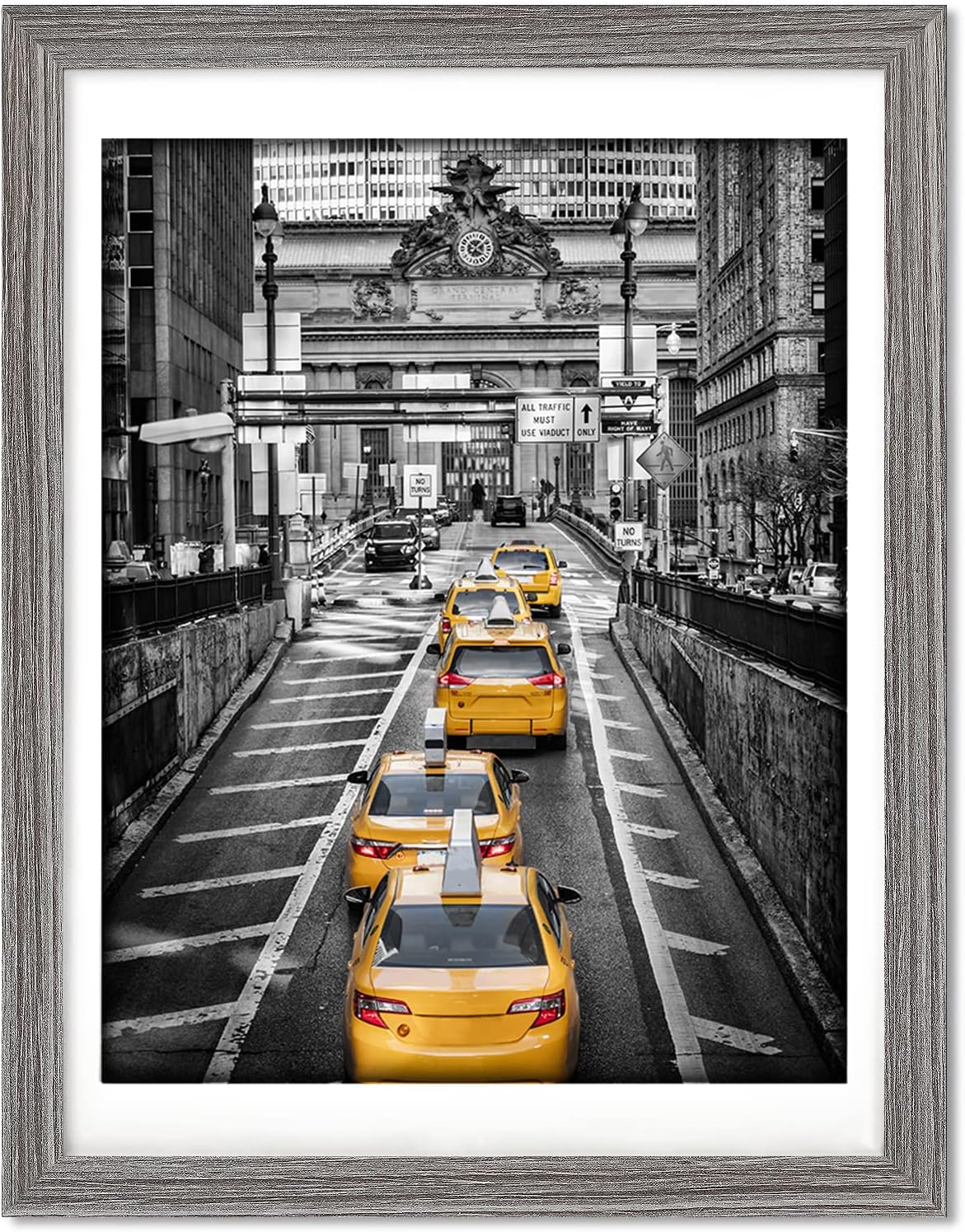 12x16 Rustic Frames Solid Wood Display Pictures 11x14 with Mat or 12x16 Photo Without Mat, Distressed Wooden Picture Frame Wall Art for Living Room Wall Mounting, Gray