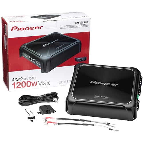 Pioneer GM-D8704 4-Channel Class FD Car Audio Amplifier with Wired Bass Boost Remote L559