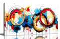 Colorful Abstract Canvas Wall Art for Living Room - Blue and Red Wall Art for Bedroom Women Ready to Hang Size 24" x 48"