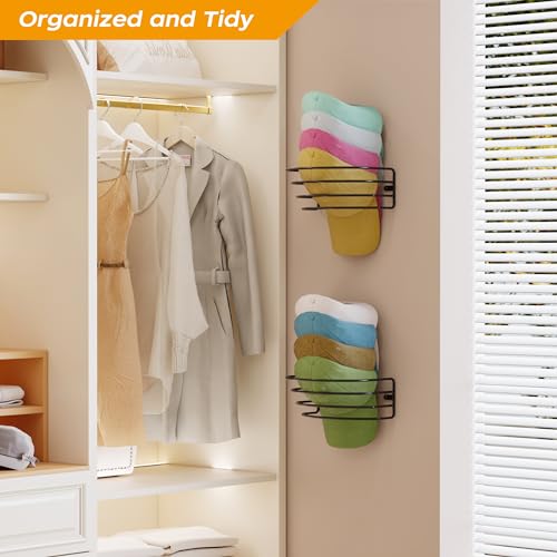 4 Pack Adhesive Hat Rack Hanger for Wall, Hat Organizer for Baseball Caps W479