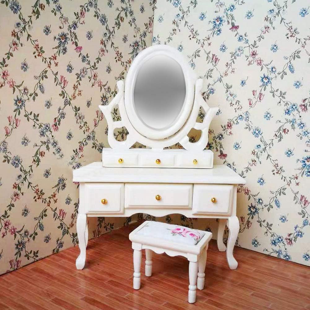 Wooden Dollhouse Miniature Bedroom Furniture Set O36360