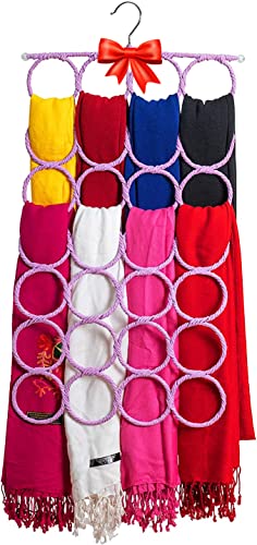 Scarf Hanger 28 Rings for Scarves, Shawls, Belts & Accessories (Black) K298324