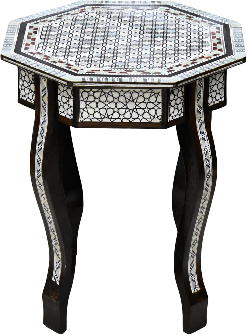 Mother of Pearl Moroccan Wood Octagonal Coffee Table V998