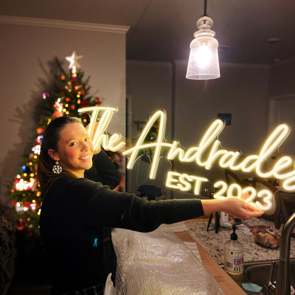 Custom Neon Signs Personalized,Large Led Neon Lights Signs for Name Wedding Studio Logo Wall Decor,Neon Sign Customizable