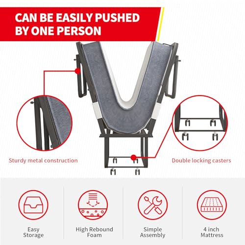 MUZZ Folding Bed with 5" Memory Foam Mattress for Adults Z696247