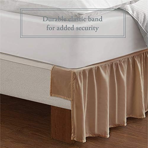 Bed Maker’s Microfiber Wrap-Around Bed Skirt, 14 Inch Drop, King, White W231997