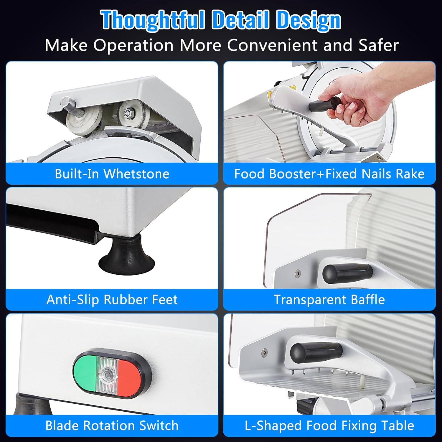 Electric Meat Slicer with 10" Stainless Steel Blade, Adjustable Thickness I2920