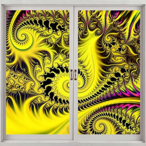 Blackout Window Privacy Film Floral Bird Pattern 17.7 x 35.4 Inch Red Green W84284