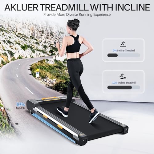 Walking Pad Treadmill with Incline, 2 in 1 Portable Under Desk Treadmill for Home L37554