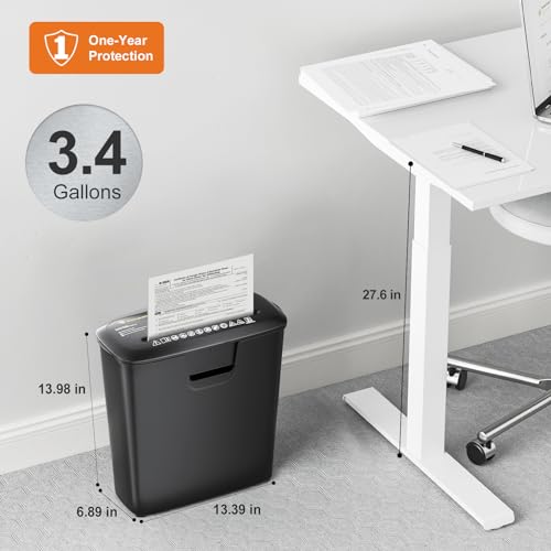Bonsaii 8-Sheet Strip-Cut Paper Shredder for Home Office with Overheat Protection W36896