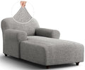 PAULATO BY GA.I.CO. Chaise Lounge Cover Lounge Chair Sofa Slipcover- Soft Polyester Fabric Slipcovers - 1-Piece Form Fit Stretch Furniture Slipcover - Mille Righe Collection - Cream (Chaise Lounge)